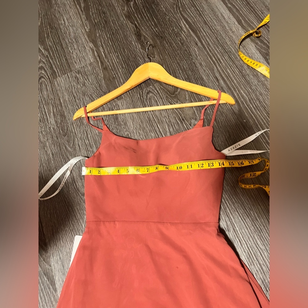 Azazie Orange Maxi Dress Spaghetti Strap Sundress - Picture 8 of 10